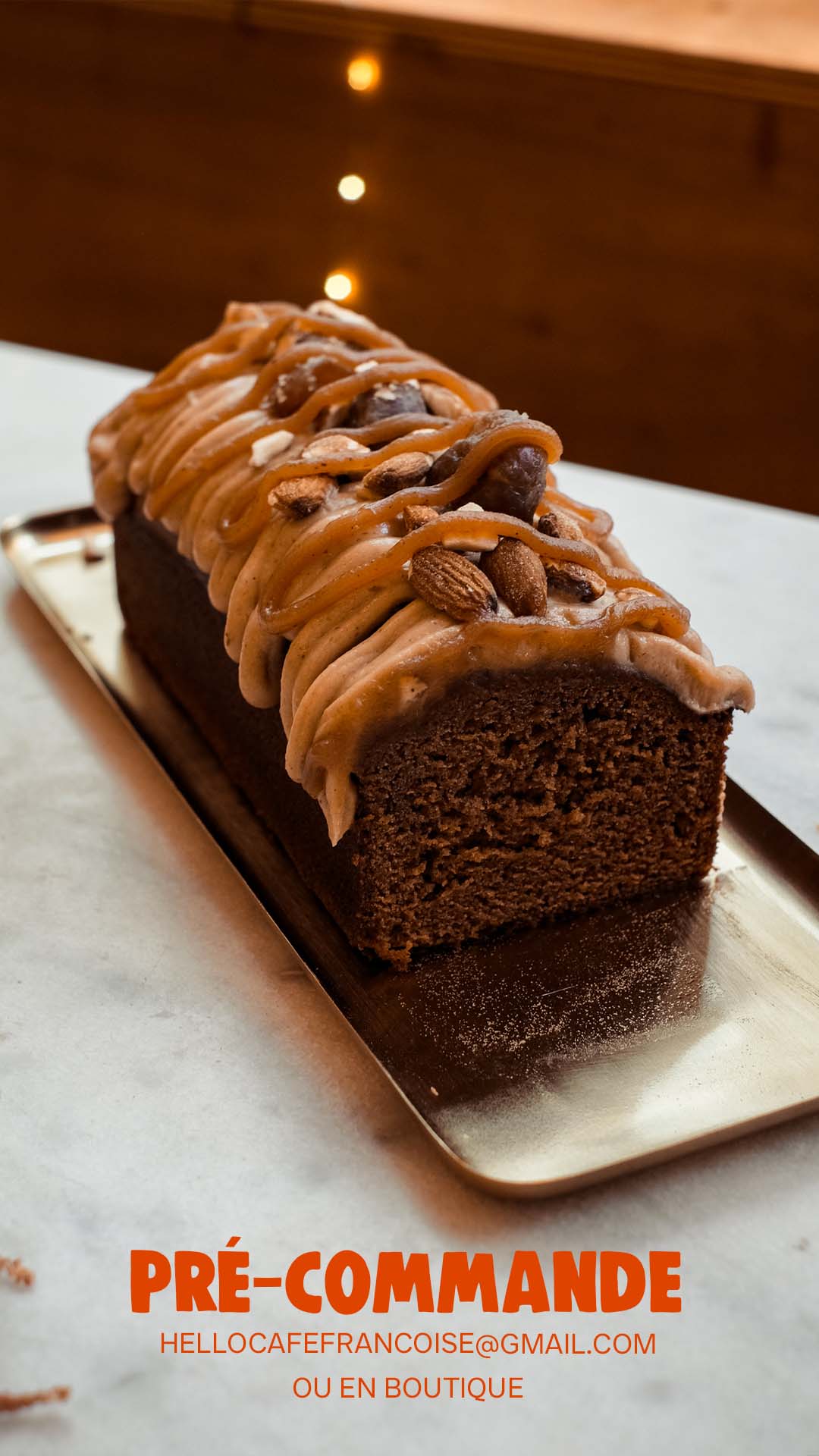 Cake à la châtaigne glacé à la crème de marrons, disponible en pré-commande